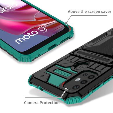 Чехол Ruilean для Motorola Moto G10 бампер противоударный с подставкой Black-Green