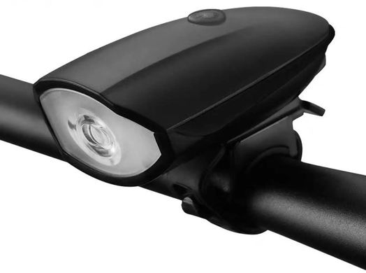 Передняя велосипедная фара + сигнал Robesbon 7588 велофонарь USB Black