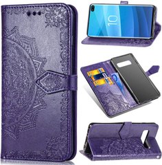 Чехол Vintage для Samsung Galaxy S10 Plus / G975 книжка кожа PU с визитницей фиолетовый