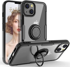 Чехол Crystal для Iphone 13 бампер противоударный с подставкой Transparent Black