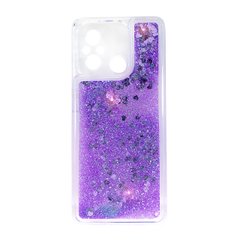 Чехол Glitter для Xiaomi Redmi 12C бампер силиконовый аквариум Фиолетовый