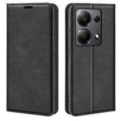 Чехол Taba Retro-Skin для Xiaomi Redmi Note 13 книжка с визитницей кожа PU черный
