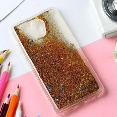 Чехол Glitter для Meizu M5S Бампер Жидкий блеск Gold