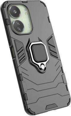 Чехол Iron Ring для Xiaomi Redmi 13C противоударный бампер с подставкой Black