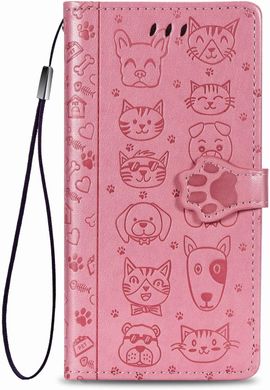 Чехол Embossed Cat and Dog для Samsung Galaxy M31 / M315 книжка кожа PU Pink