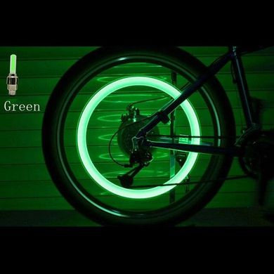 Колпачки Led светящиеся на нипель Robesbon подсветка колес 2 шт. Green