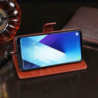 Чехол Idewei для Samsung Galaxy A8 Plus 2018 / A730F книжка кожа PU коричневый