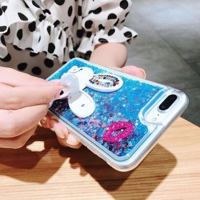 Чохол Glitter для Xiaomi Redmi 4a бампер рідкий блиск Заєць Фіолетовий