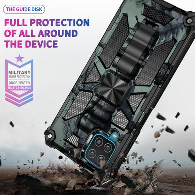 Чехол Military Shield для Samsung Galaxy A22 / A225 бампер противоударный с подставкой Turquoise