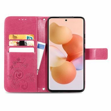 Чехол Clover для Xiaomi Redmi Note 12S книжка кожа PU с визитницей малиновый