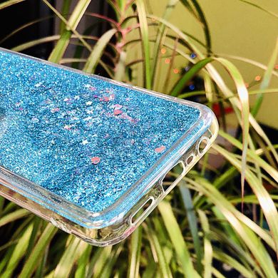 Чехол Glitter для OPPO A52 бампер жидкий блеск Синий