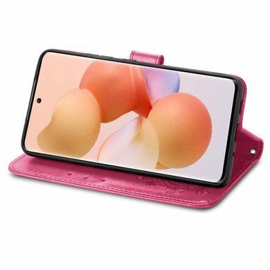 Чехол Clover для Xiaomi Redmi Note 12S книжка кожа PU с визитницей малиновый