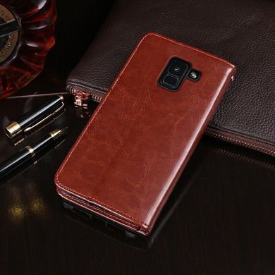 Чехол Idewei для Samsung Galaxy A8 Plus 2018 / A730F книжка кожа PU коричневый