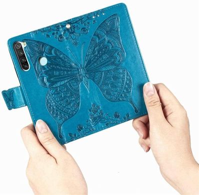 Чехол Butterfly для Xiaomi Redmi Note 8 книжка кожа PU голубой