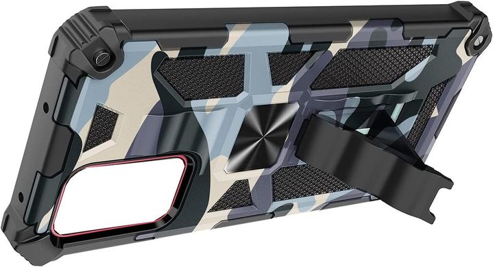 Чехол Military Shield для Samsung Galaxy A23 / A235 бампер противоударный с подставкой Navy-Blue