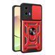 Чехол Hide Shield для Motorola Moto G04s бампер противоударный с подставкой кольцом Red