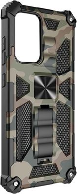 Чехол Military Shield для Samsung Galaxy A23 / A235 бампер противоударный с подставкой Khaki