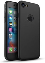 Чехол Dualhard 360 для Iphone 7 / 8 оригинальный с яблоком Бампер + стекло в подарок Black
