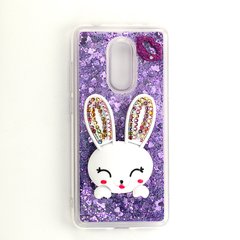 Чехол Glitter для Xiaomi Redmi 5 Plus 5.99" бампер жидкий блеск Заяц Фиолетовый