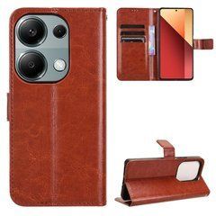 Чехол Idewei для Xiaomi Redmi Note 14S книжка кожа PU с визитницей&nbsp;коричневый