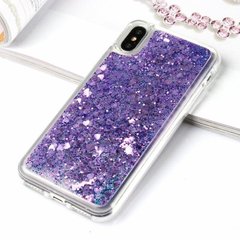 Чехол Glitter для Iphone XS Бампер Жидкий блеск фиолетовый