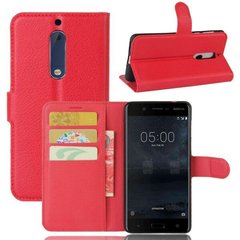 Чехол IETP для Nokia 5 книжка кожа PU с визитницей красный