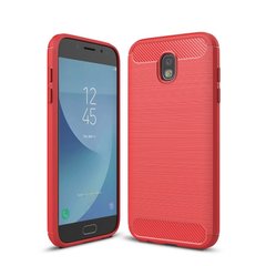 Чехол Carbon для Samsung J3 2017 J330 бампер Red