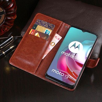 Чехол Idewei для Motorola Moto G20 книжка кожа PU с визитницей коричневый