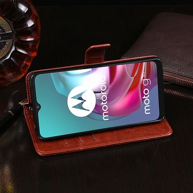 Чехол Idewei для Motorola Moto G20 книжка кожа PU с визитницей коричневый
