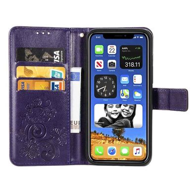 Чохол Clover для Iphone 11 Pro Max книжка з візерунком шкіра PU фіолетовий