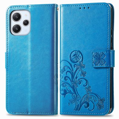 Чехол Clover для Xiaomi Redmi 12 книжка кожа PU с визитницей голубой