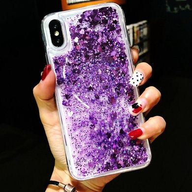Чохол Glitter для Iphone XS Бампер Рідкий блиск фіолетовий