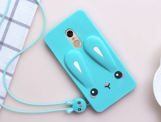 Чехол Funny-Bunny 3D для Xiaomi Redmi Note 4x / Note 4 Global (Snapdragon) Бампер резиновый голубой