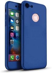 Чехол Dualhard 360 для Iphone 7 / 8 оригинальный с яблоком Бампер + стекло в подарок Blue