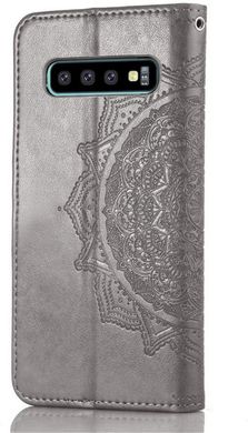 Чехол Vintage для Samsung Galaxy S10 Plus / G975 книжка кожа PU с визитницей серый