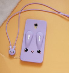Чехол Funny-Bunny 3D для Meizu M6S Бампер резиновый сиреневый