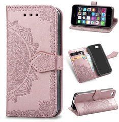 Чехол Vintage для Iphone SE 2022 книжка кожа PU с визитницей розовый