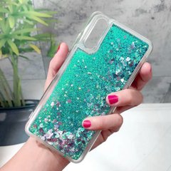 Чехол Glitter для Samsung Galaxy A50 2019 / A505F бампер Жидкий блеск Бирюзовый