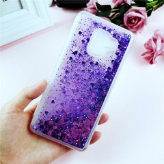 Чехол Glitter для Samsung J6 2018 / J600 / J600F бампер Жидкий блеск сердце Фиолетовый