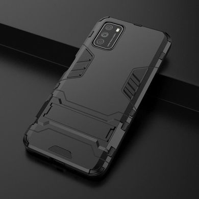 Чехол Iron для Xiaomi Poco M3 бампер противоударный с подставкой Black
