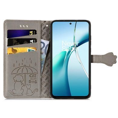 Чехол Embossed Cat and Dog для Xiaomi Poco C85 4G EU 173 mm книжка кожа PU с визитницей серый
