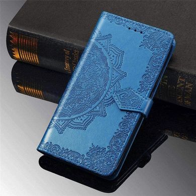 Чехол Vintage для Realme 5i книжка с визитницей кожа PU голубой