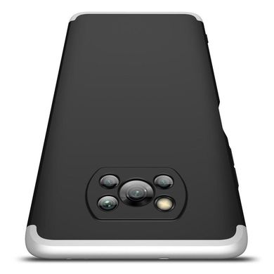Чехол GKK 360 для Xiaomi Poco X3 / X3 Pro бампер противоударный Black-Silver