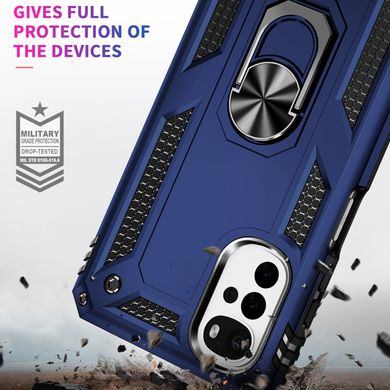 Чехол Shield для Motorola Moto G22 бампер противоударный с подставкой Blue