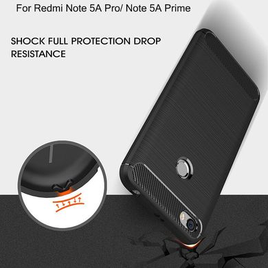 Чохол Carbon для Xiaomi Redmi Note 5A / Note 5A Pro / Note 5A Prime бампер Black