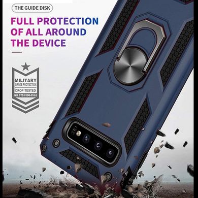 Чехол Shield для Samsung Galaxy S10 / G973 бампер противоударный с подставкой Dark-Blue