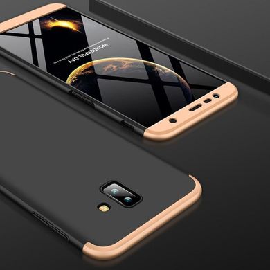 Чехол GKK 360 для Samsung J6 Plus 2018 / J610 оригинальный бампер Black-Gold