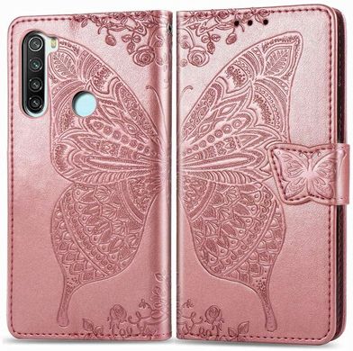 Чехол Butterfly для Xiaomi Redmi Note 8 книжка кожа PU розовый