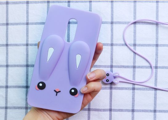 Чехол Funny-Bunny 3D для Xiaomi Redmi Note 4 Бампер резиновый сиреневый