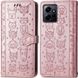 Чехол Embossed Cat and Dog для Xiaomi Redmi Note 12 книжка кожа PU с визитницей розовое золото